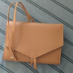 Glass Ladder & Co The Katherine Tan Vegan Leather Tech Organizer Roll Bag